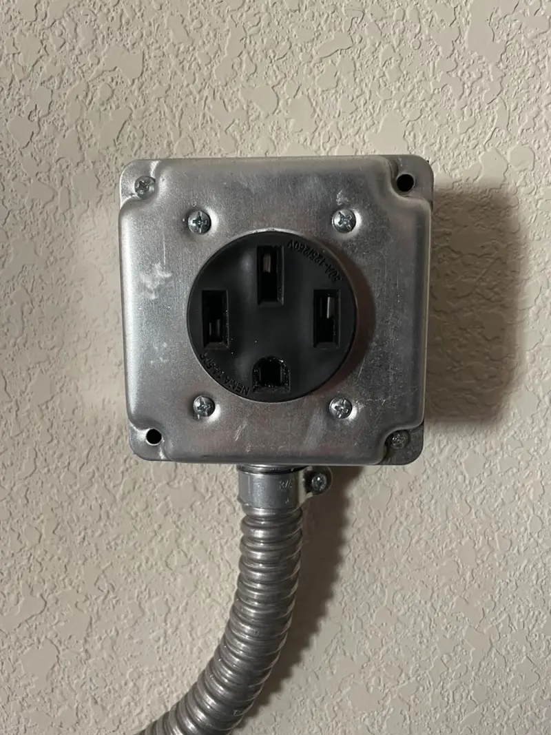 NEMA 14-50 outlet installed for Smart Home Electrical in Byron